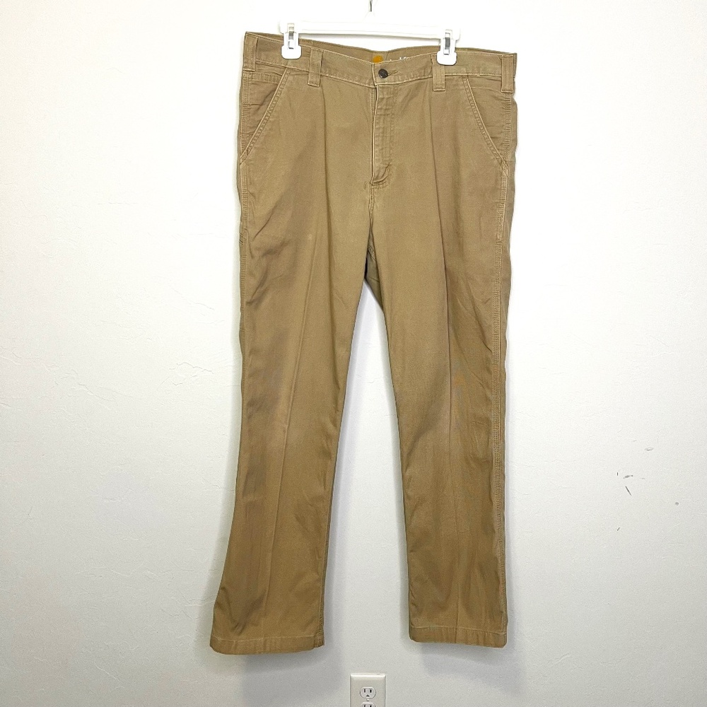 Carhartt Men's Relaxed Fit Work Pants with Side Pocket Tan Khaki